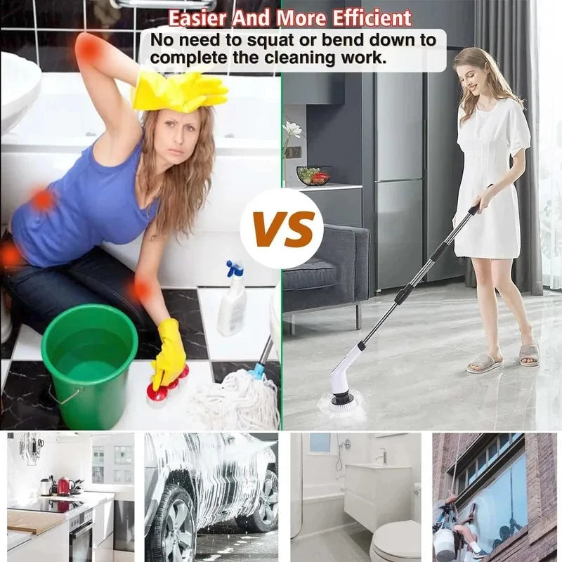 8-in-1 Cordless Electric Spin Scrubber