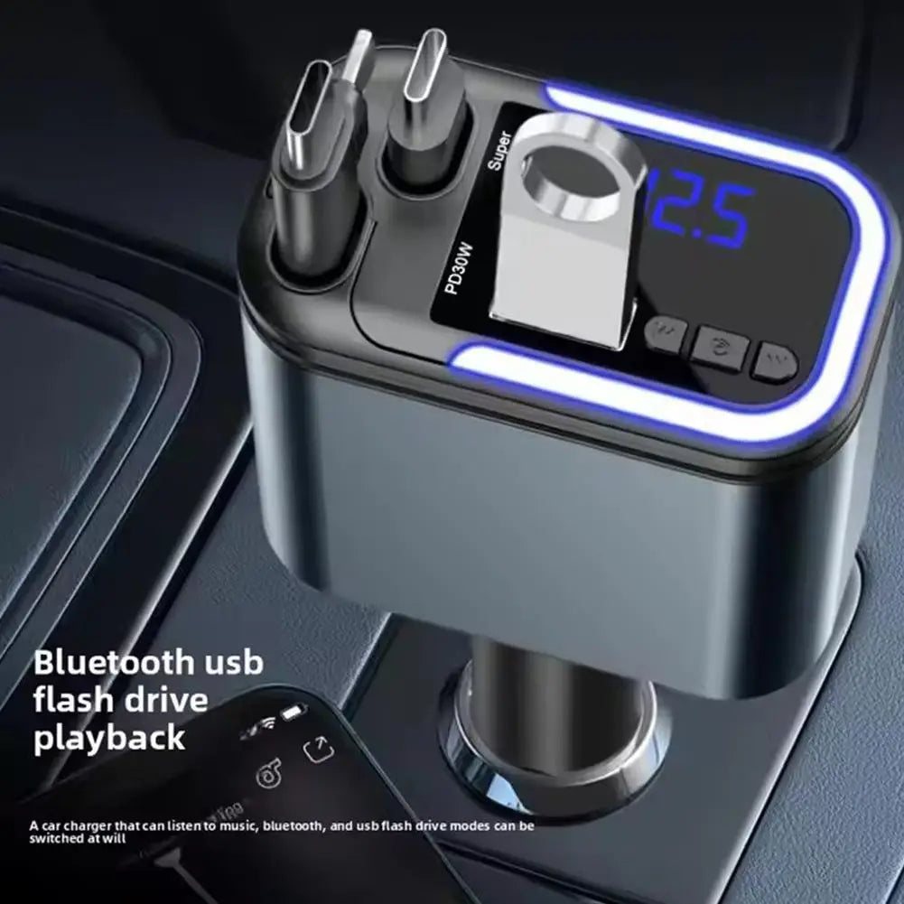 5-In-1 180W Retractable Fast Car Charger