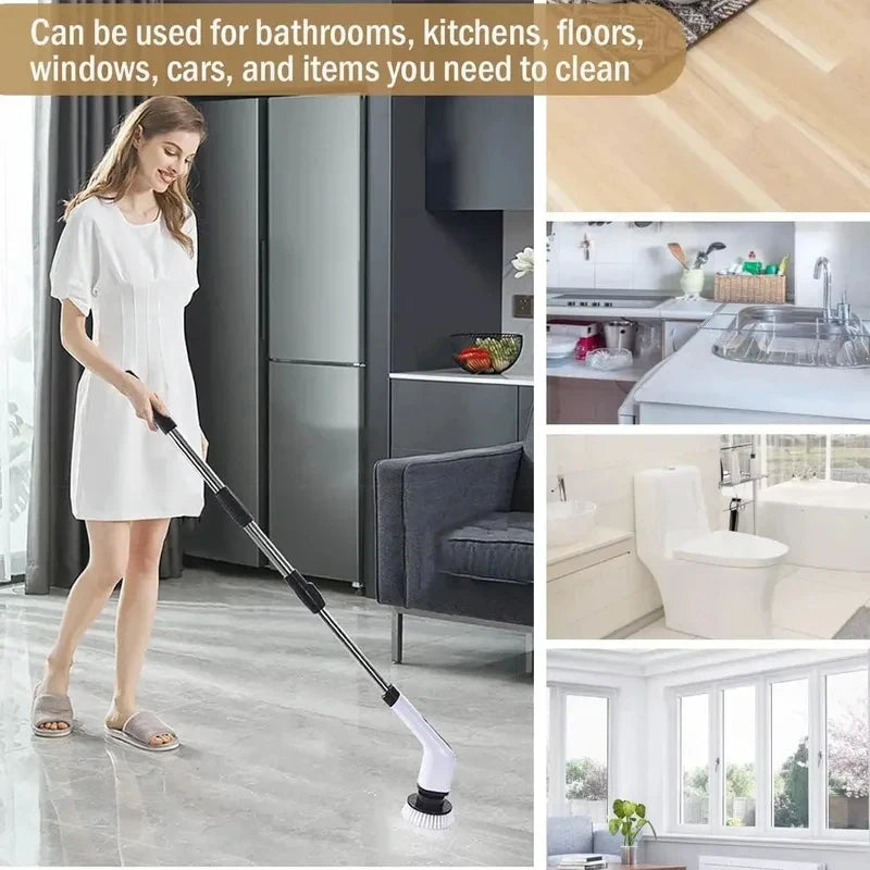8-in-1 Cordless Electric Spin Scrubber