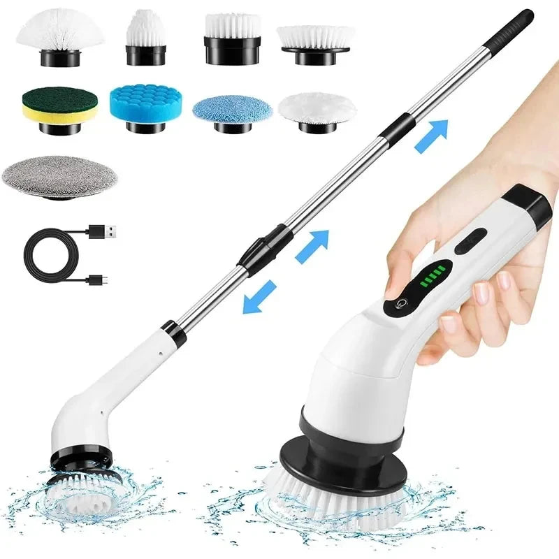 8-in-1 Cordless Electric Spin Scrubber